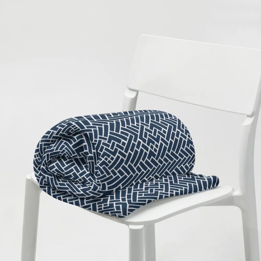 Desert Sand Blue Herringbone Throw Blanket product image (7)