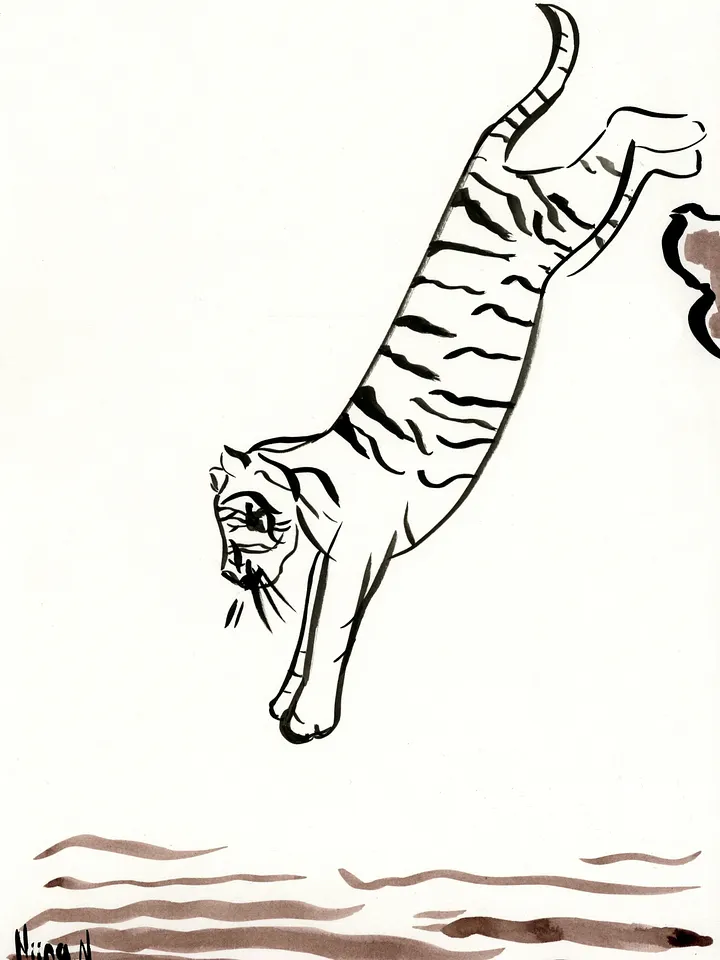Jumping Tiger Original Painting product image (1)