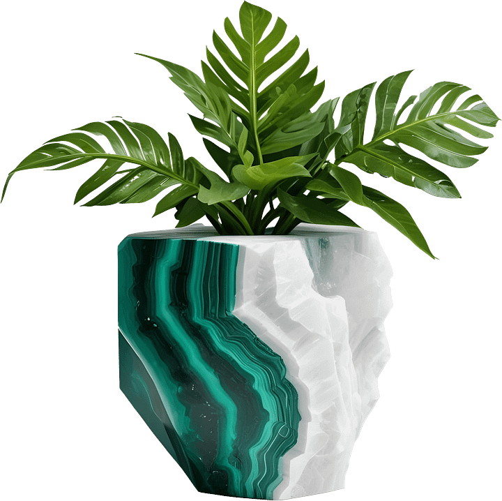 Aurora Verde - Vase Quartz & Malachite png product image (1)