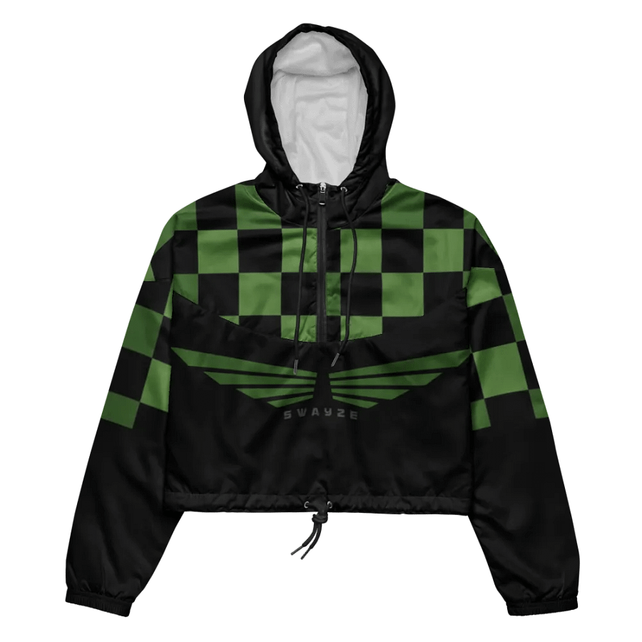 Tanjiro Kamado Checkered Pattern Crop Hoodie Windbreaker product image (1)