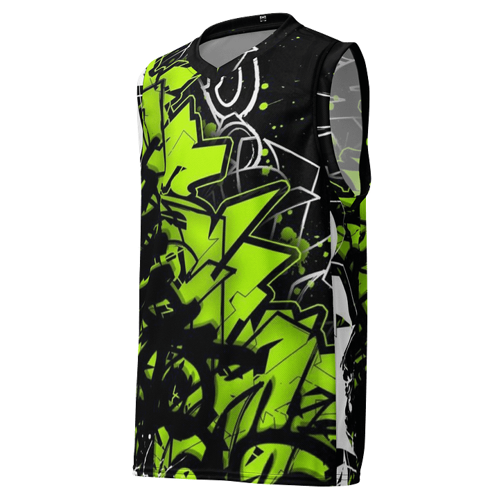 Cool-Yellow Graffiti Basketball Jersey product image (2)