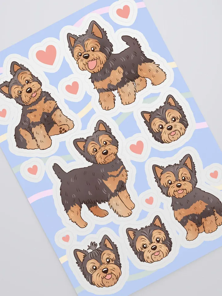 Adventurous Yorkie Love Sticker Sheet product image (2)