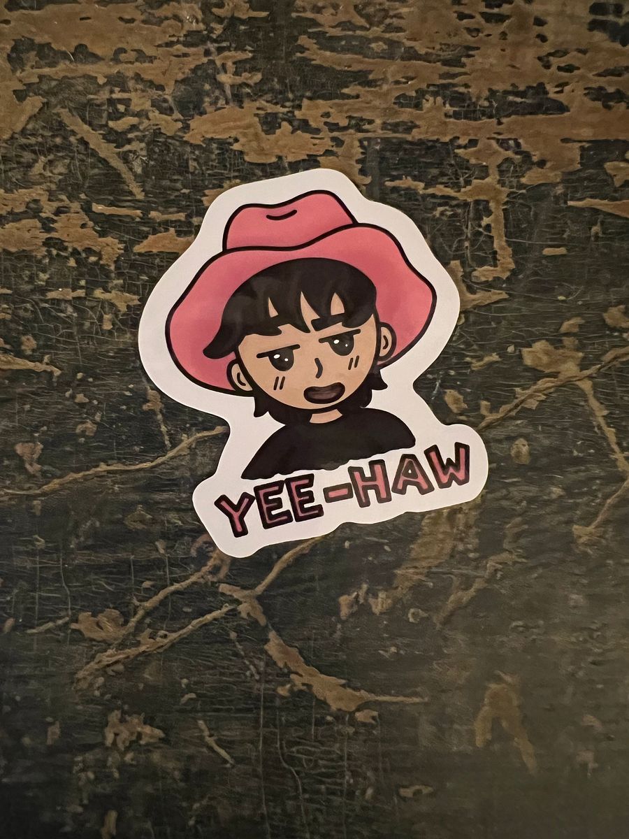 Gothic Pink Yee-Haw Cowboy Vinyl Sticker product image (2)