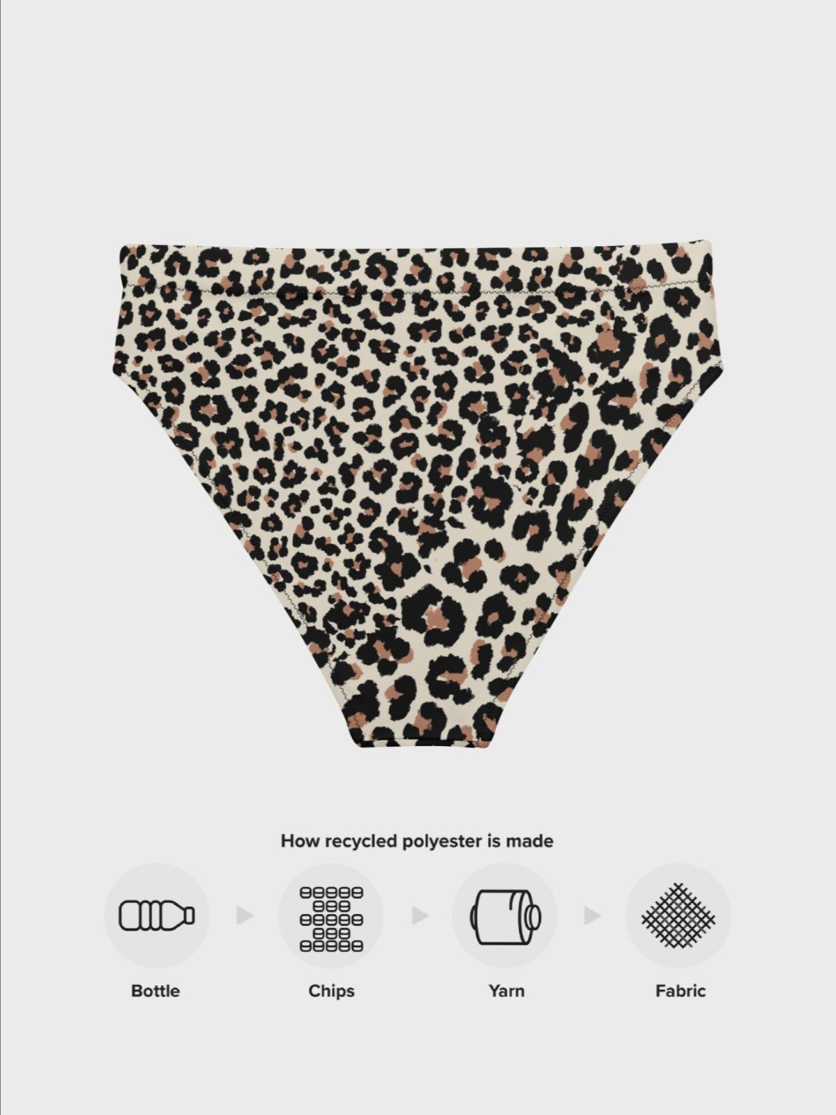 High-Waisted Bikini Bottom "Abstract Animal Leopard Skin Fur Pattern" product image (9)