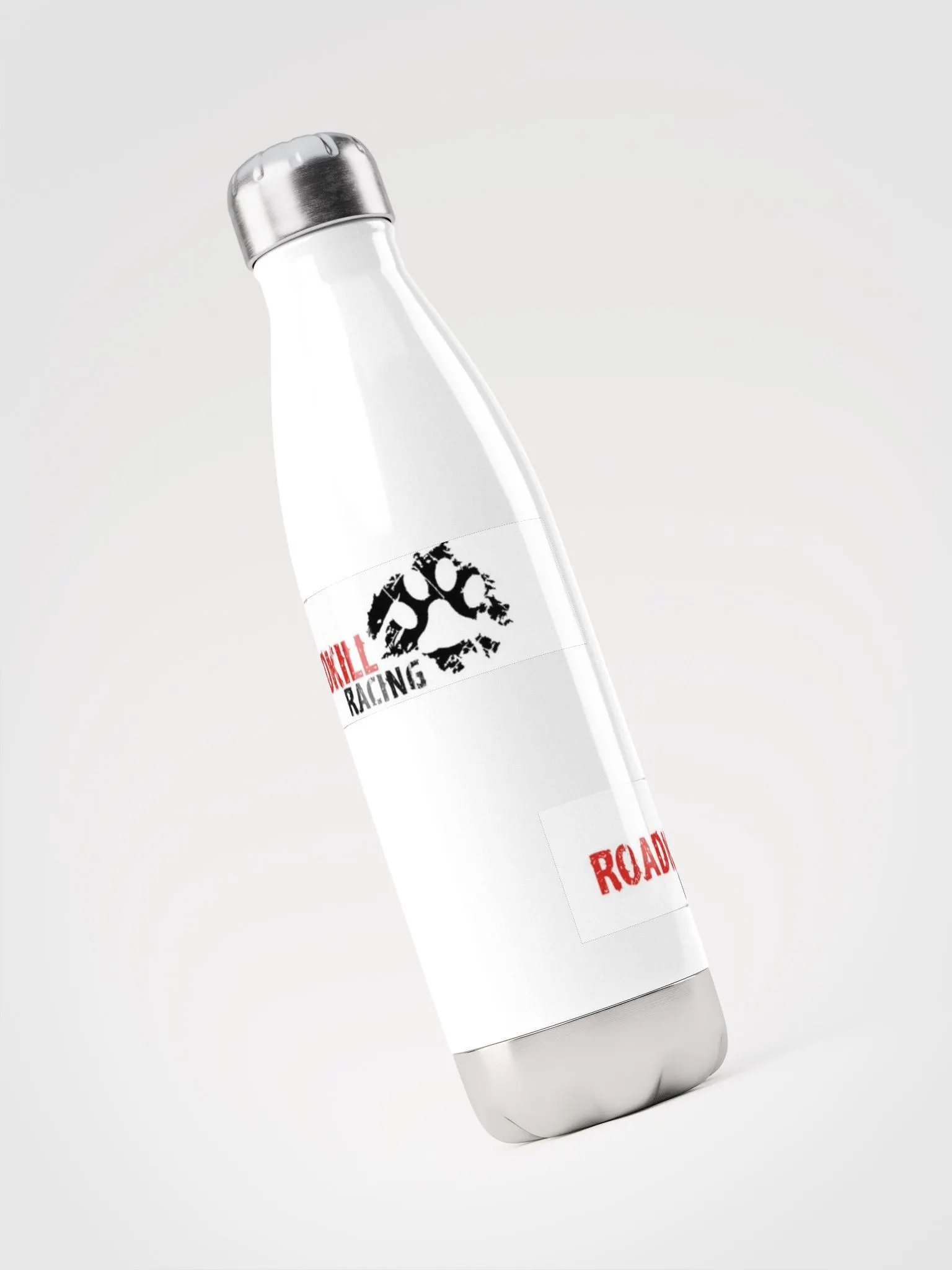 White steel pawprint logo bottle product image (3)