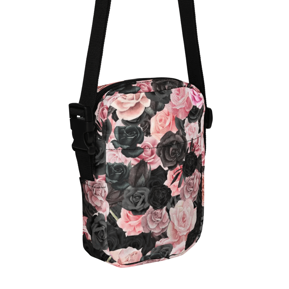 Black and Pink Rose Crossover Bag product image (1)