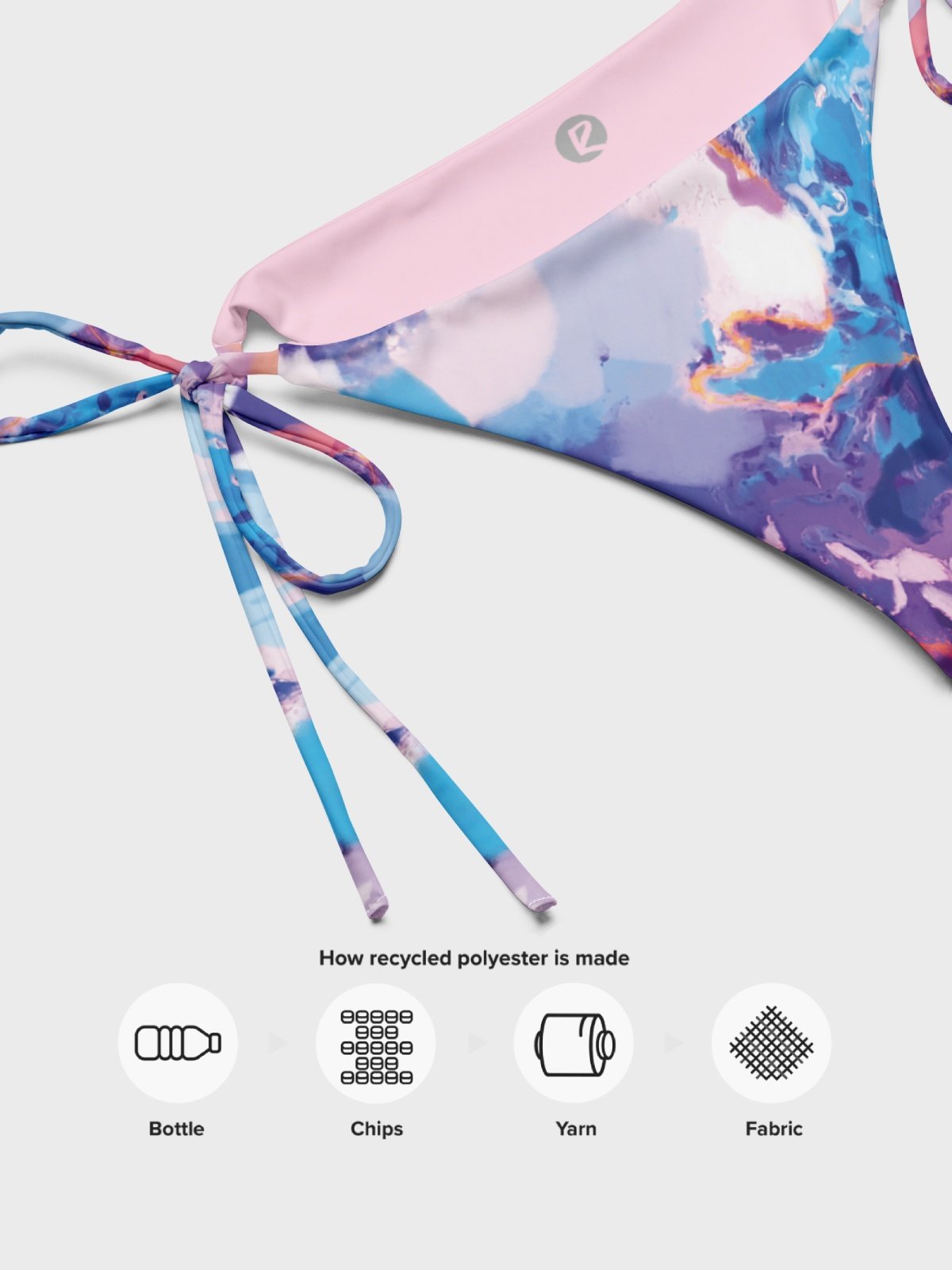 Triangle Bikini Bottom "Marble Effect Pastel Blue Purple Dreamy Waves" product image (7)