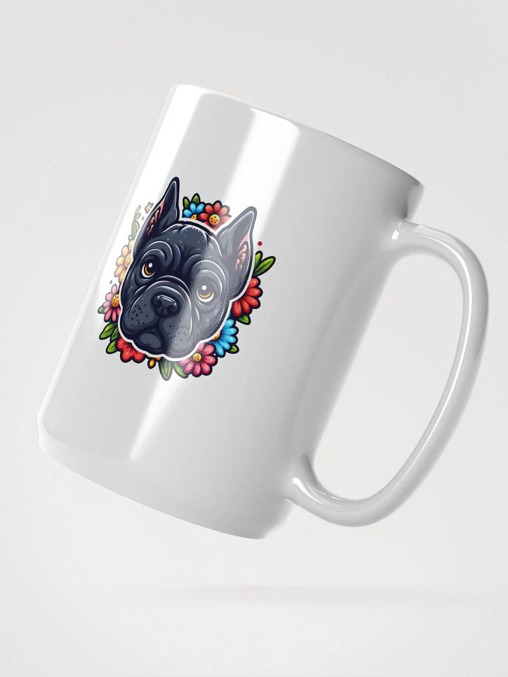Black Cane Corso with Vibrant Flowers Mug – Bold and Beautiful Dog Lover Gift product image (2)