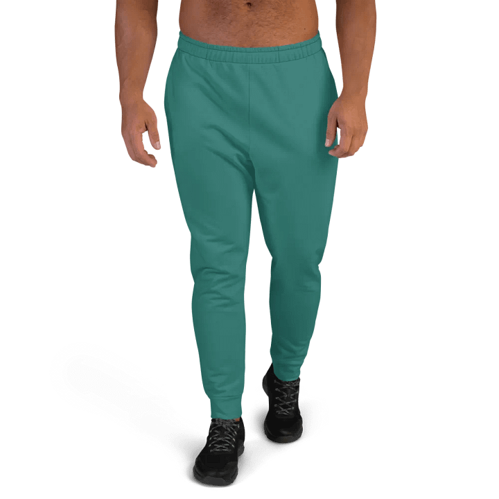 Plain Medium Teal Green True Summer Recycled Polyester Premium Men's Joggers by Treasure Pie product image (1)