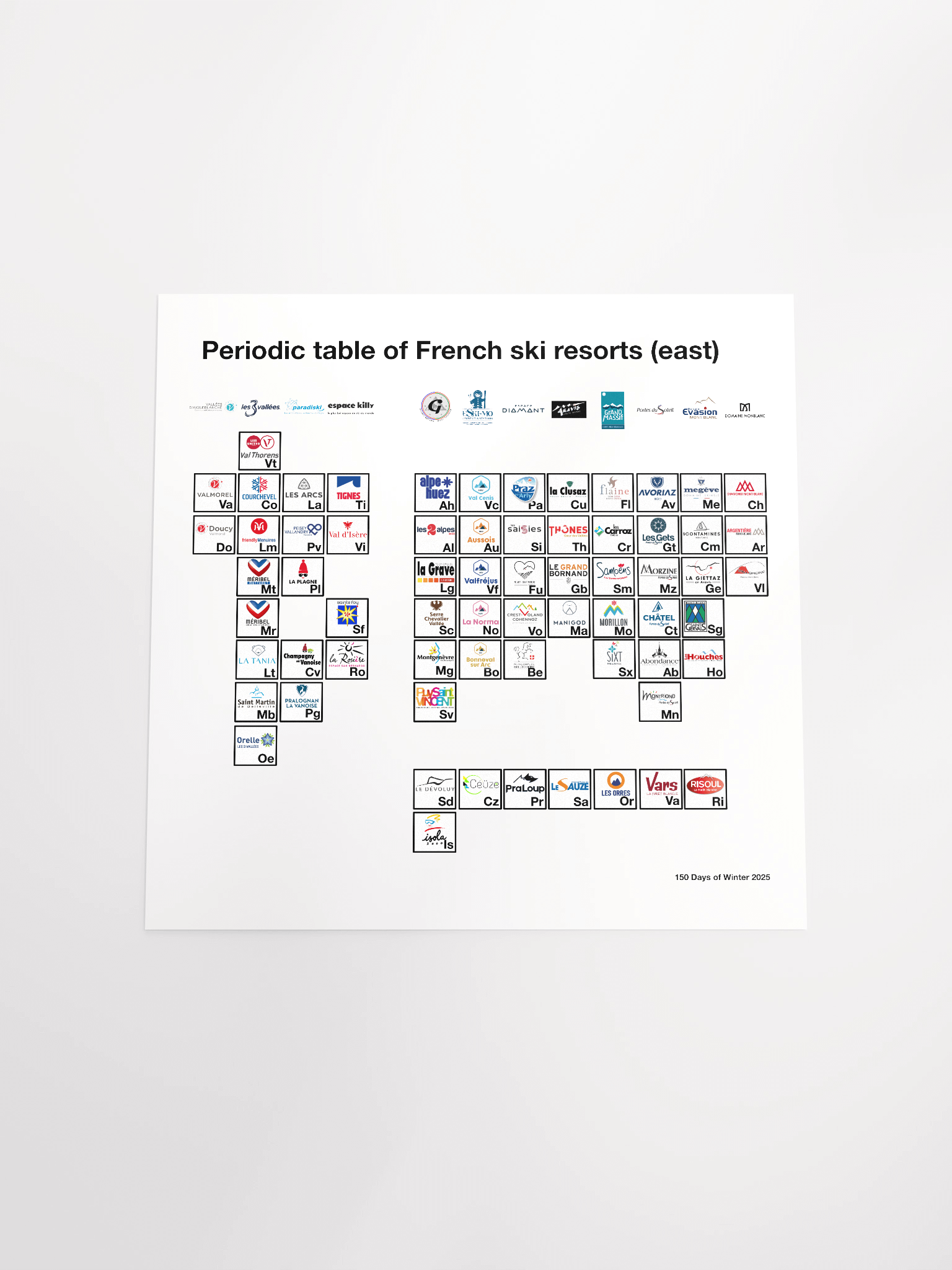 Periodic table of French ski resorts product image (2)