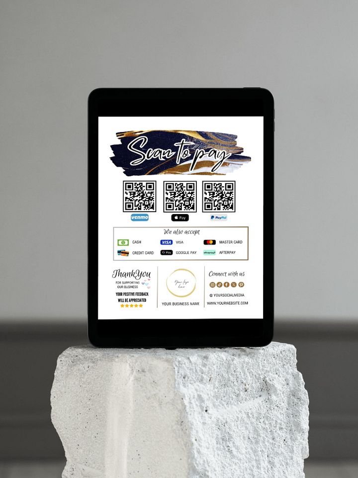 Aurelia - Scan To Pay QR Code Sign Template product image (2)
