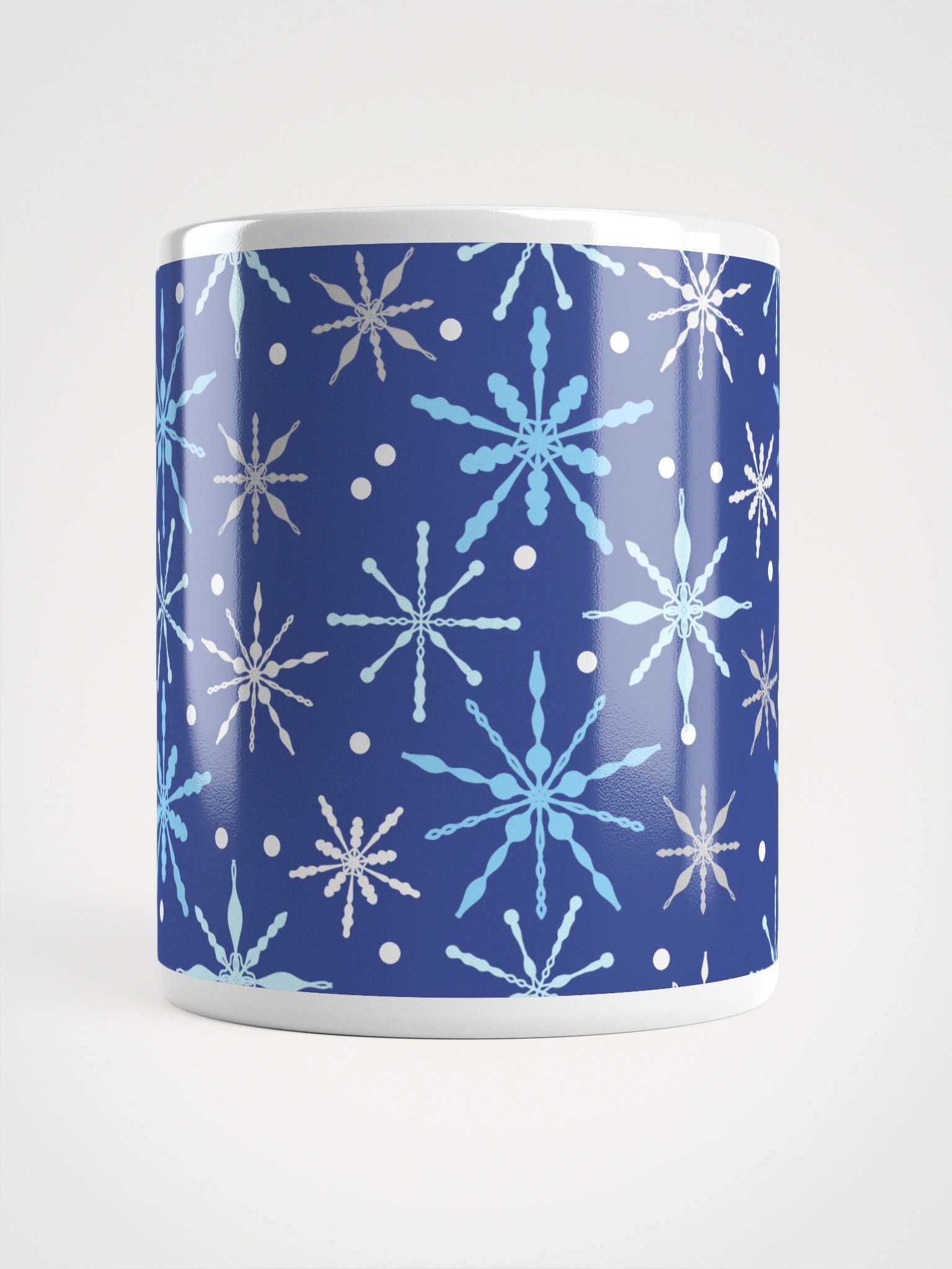 Snowflakes Pattern Mug in Dark Blue product image (7)