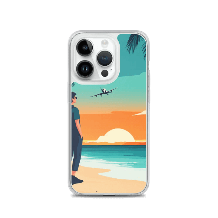 MagSafe® Clear Case for iPhone® | AI Escapes: Beach Vacation Design Masterpiece product image (3)