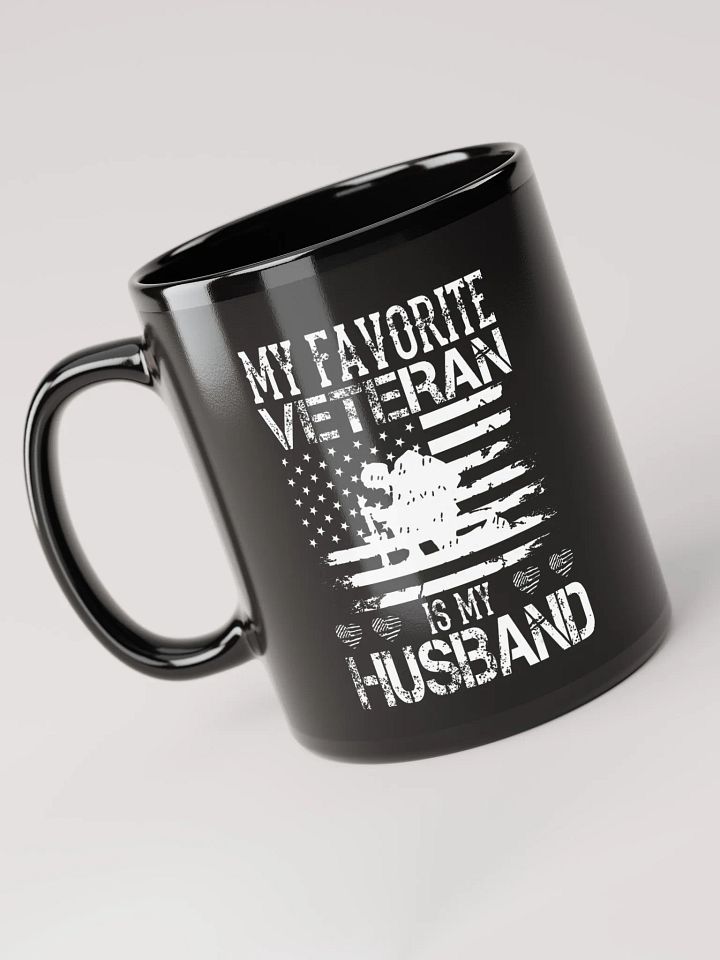 My Favorite Veteran Is My Husband - Black Mug product image (1)