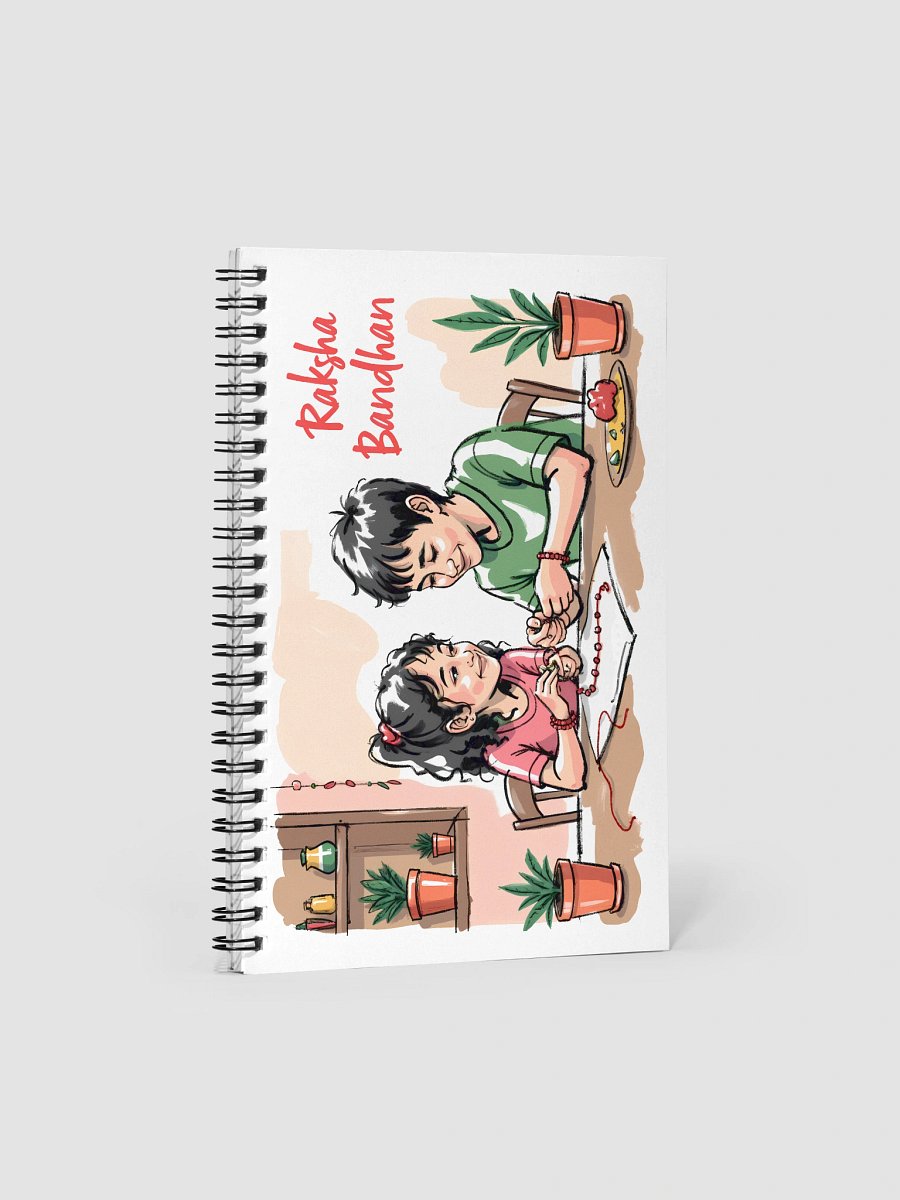 Traditional Raksha Bandhan: Sister’s Love in Art Spiral Notebook product image (1)