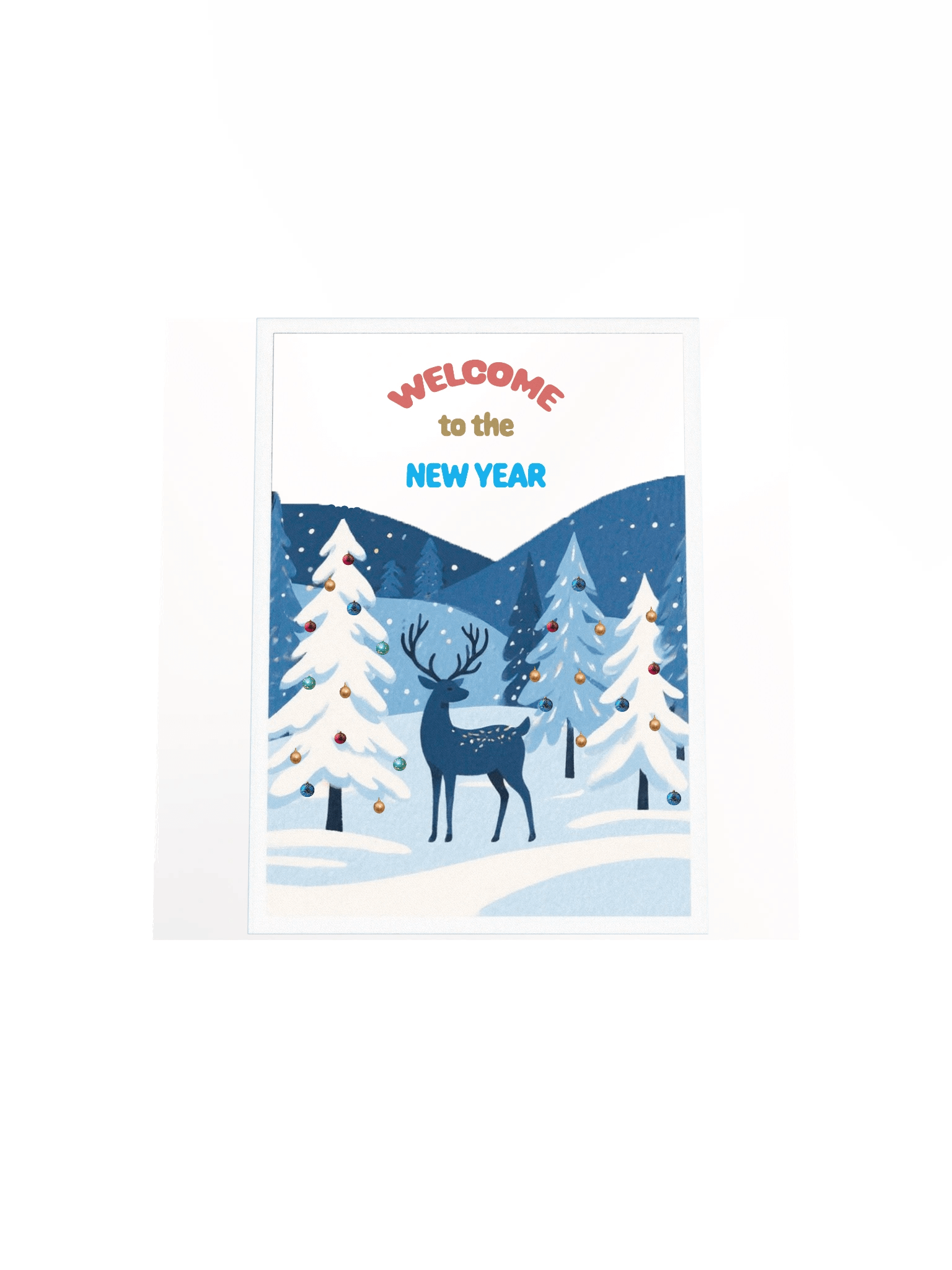 Welcome to the New Year – Winter Deer Scene Festive Holiday Design product image (18)