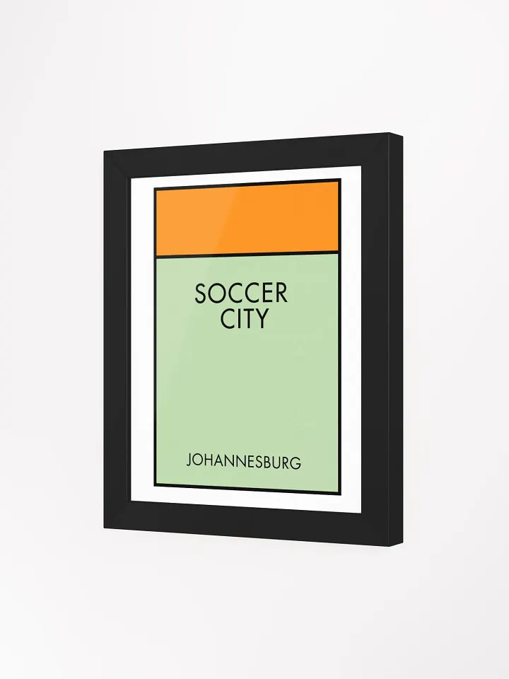 Soccer City Johannesburg Monopoly Title Art Framed Print product image (1)