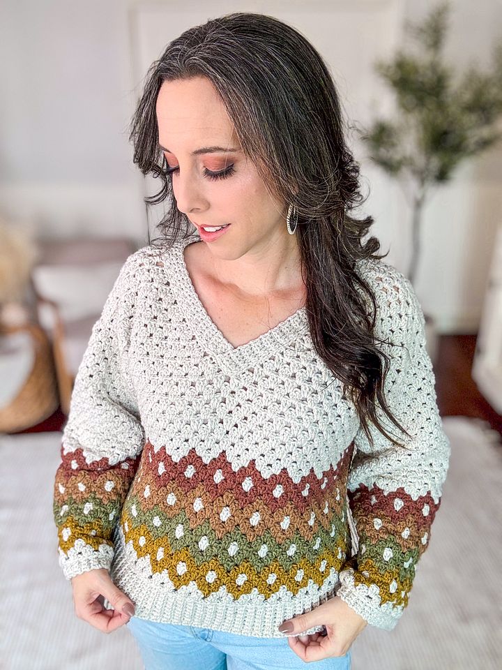 Shades of Diamonds Pullover Crochet Pattern product image (1)