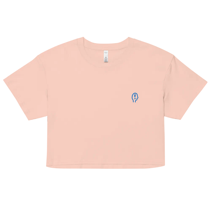 EXCLAIMING MENTALLY (L.C., aqua) embroidered cotton crop top product image (31)