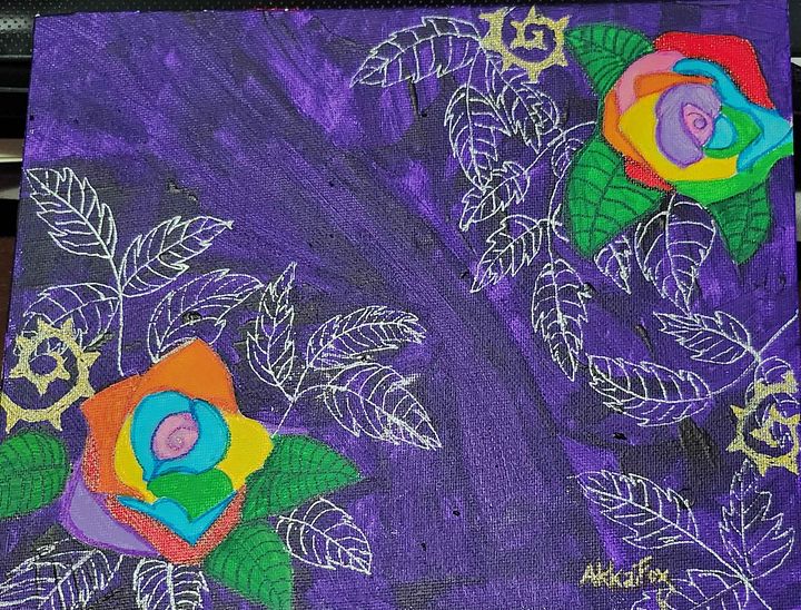 Rainbow Roses - 10 x 8 Painting product image (1)