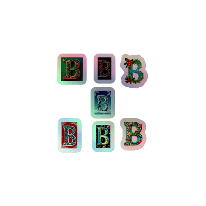 All B's Christmas Monogram Holo Sticker Pack product image (1)