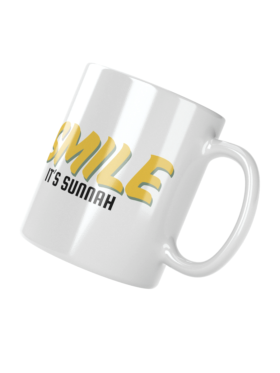 White "Smile It's Sunnah" Mug in Golden Yellow product image (5)