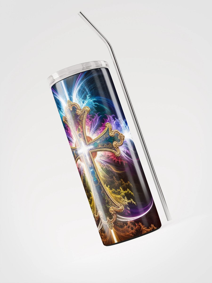 Lift Me Up Lord 3D Christian Cross Black Purple 20 Oz Tumbler product image (3)