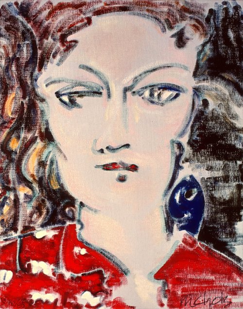 Head of a Woman I (1985) on canvas (11" x 14") product image (1)
