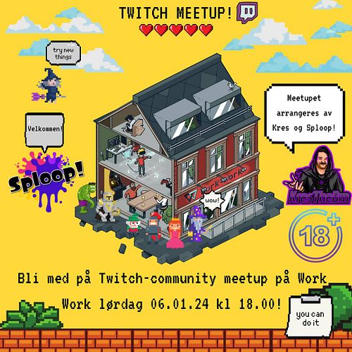 Hei alle sammen! Førstkommende lørdag 06.01.24 så arrangerer vi et twitch-community meetup på Work Work her i Trondheim fra k...