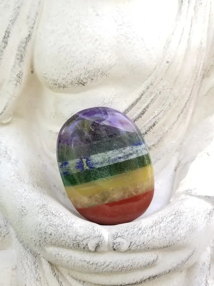 7 Chakra Palm Stone – Healing Crystal Energy • Meditation • Alignment Tool product image (3)