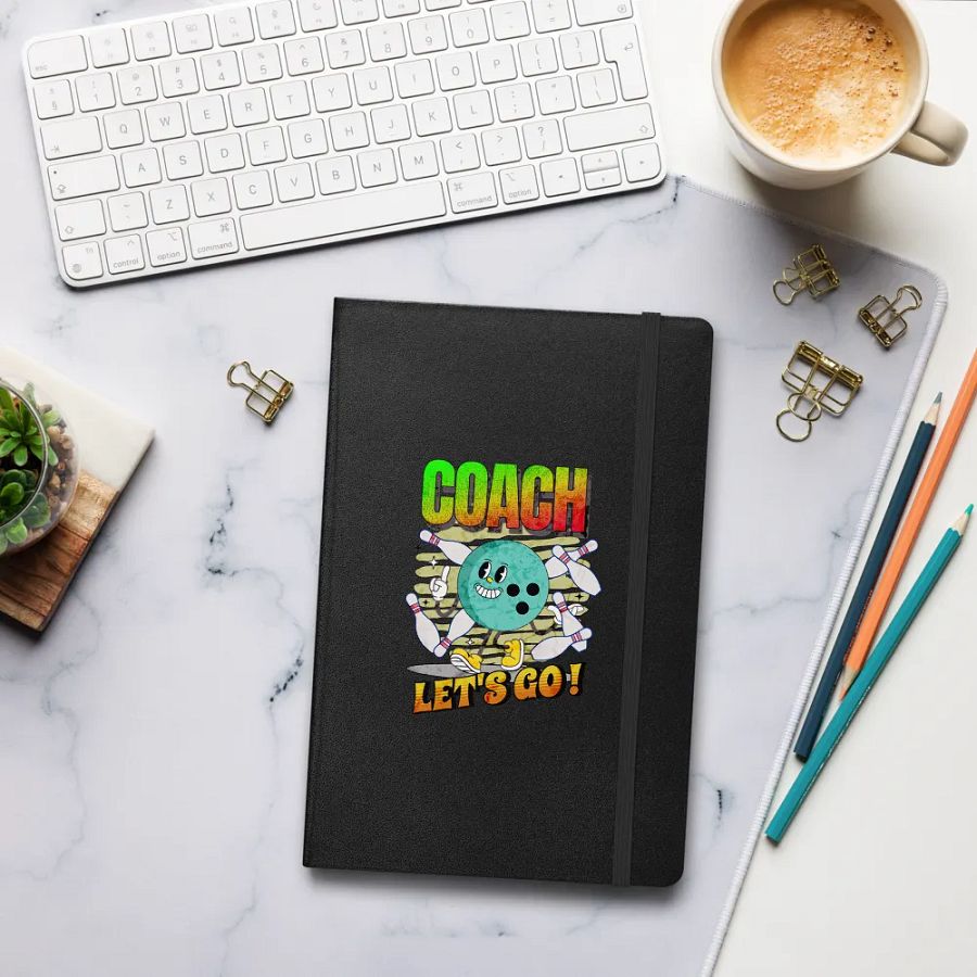 Retro Mascot Coach Bowling Motivational Hardcover Journal product image (7)