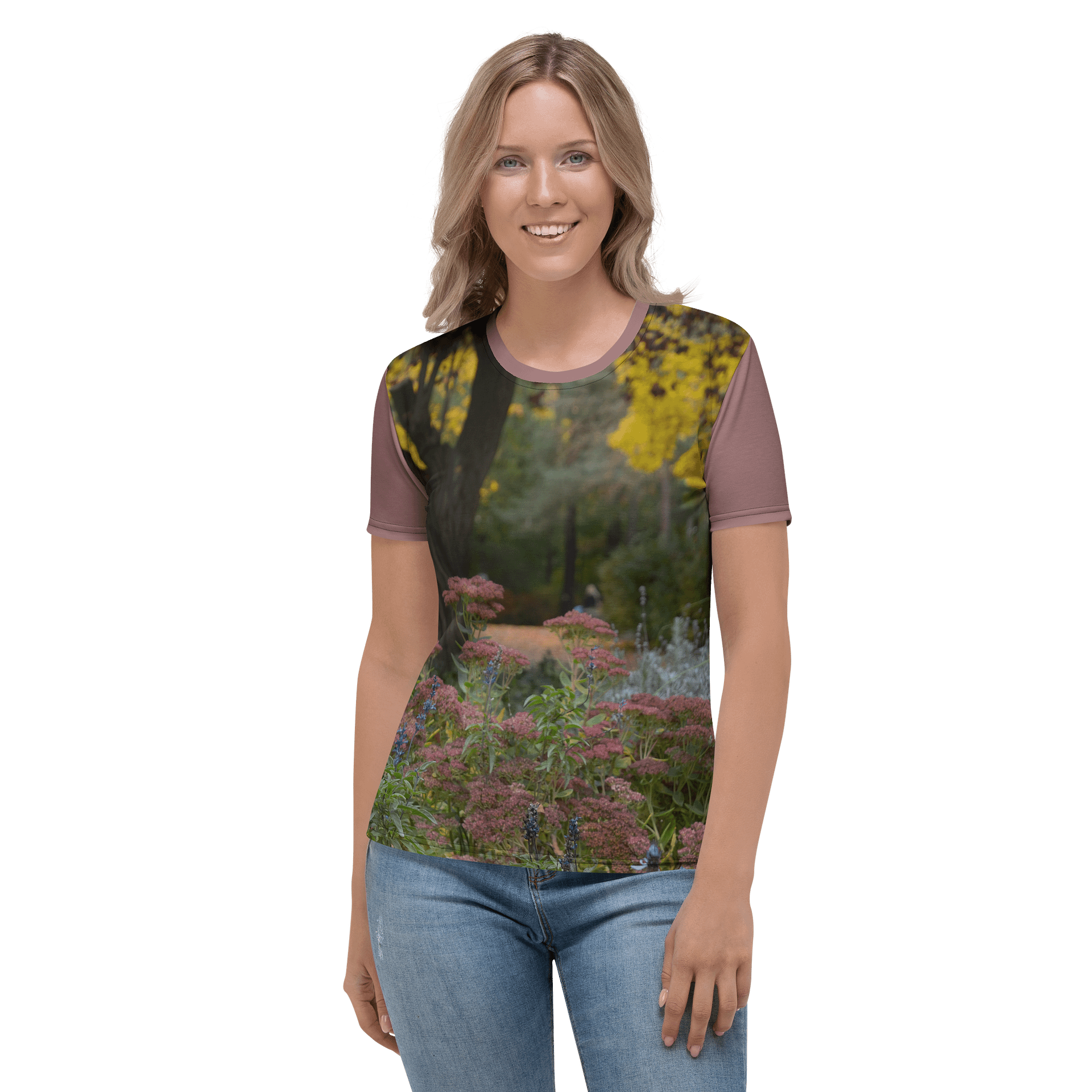 Damen T-Shirt mit Rundhalsausschnitt - Park im Herbst product image (2)
