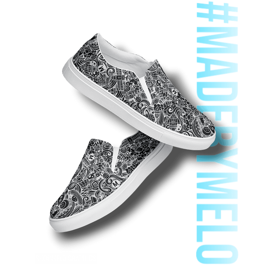 Dark Space Scribble - Women's Slip-ons | #MadeByMELO product image (5)