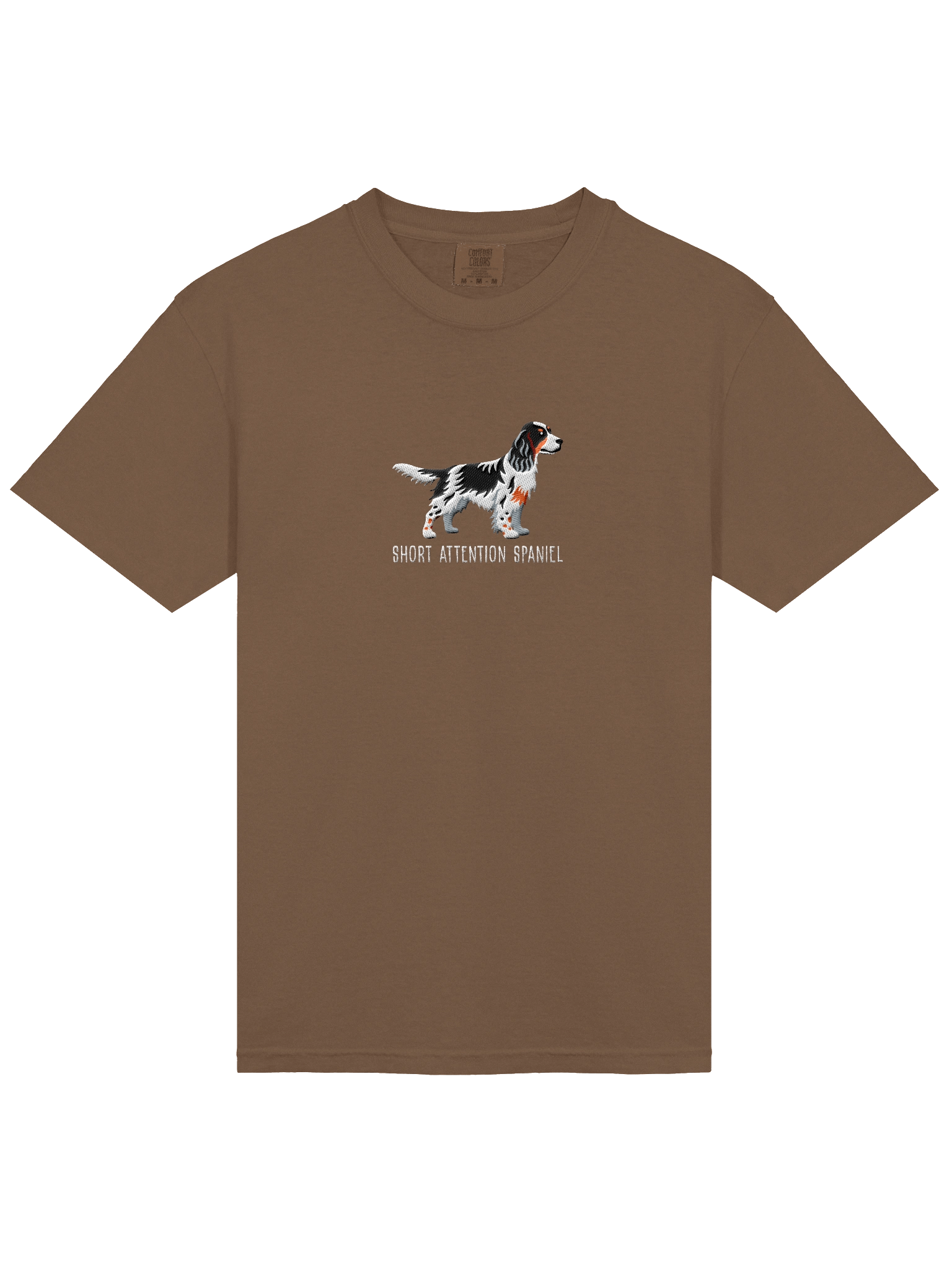 Short Attention Spaniel T-Shirt(Embroidered) of a Springer Spaniel(Tricolor) product image (14)