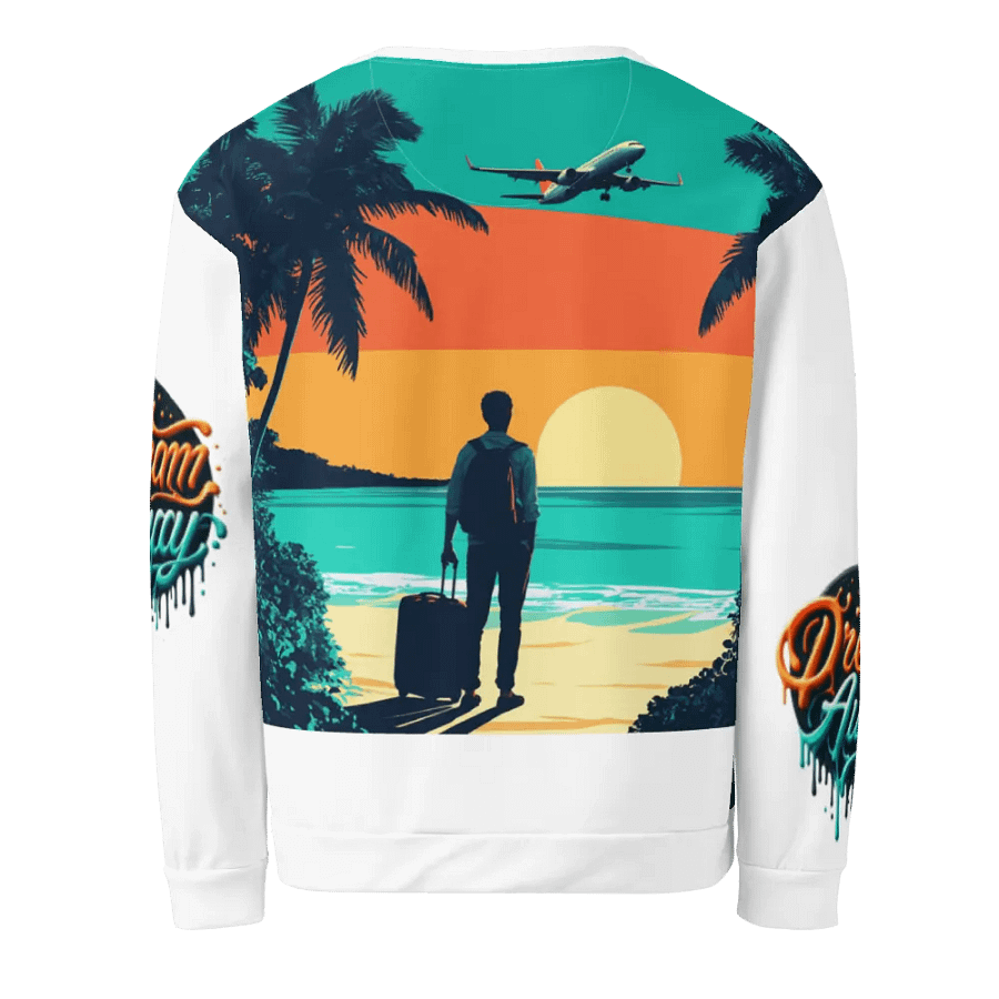 All-Over Print Recycled Unisex Sweatshirt | AI-Designed Pullover: Stylish Travel Views for Adventurers product image (12)