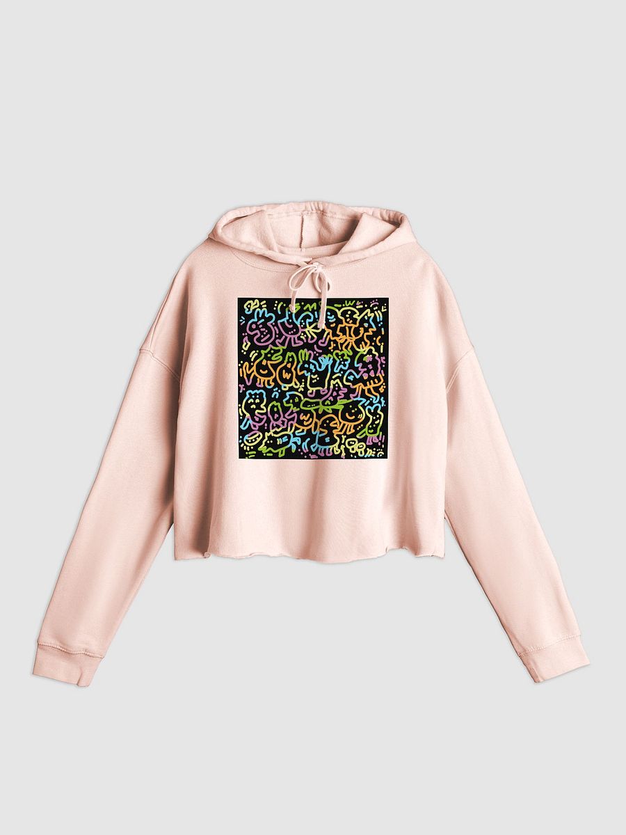 Whimsical Animal Doodle Cropped Hoodie product image (1)