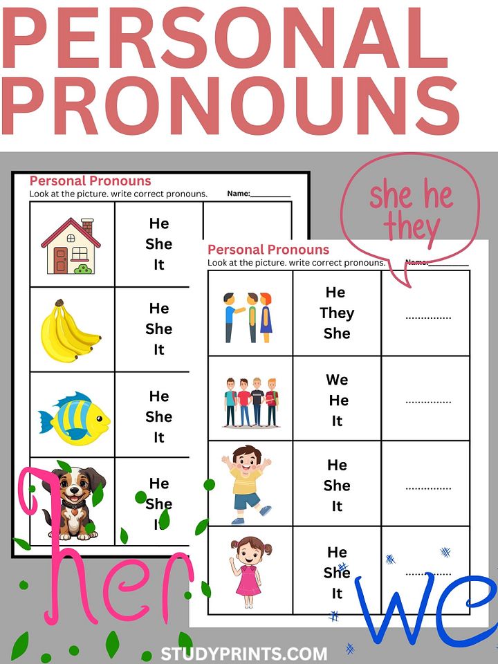 Personal Pronouns Worksheet product image (1)