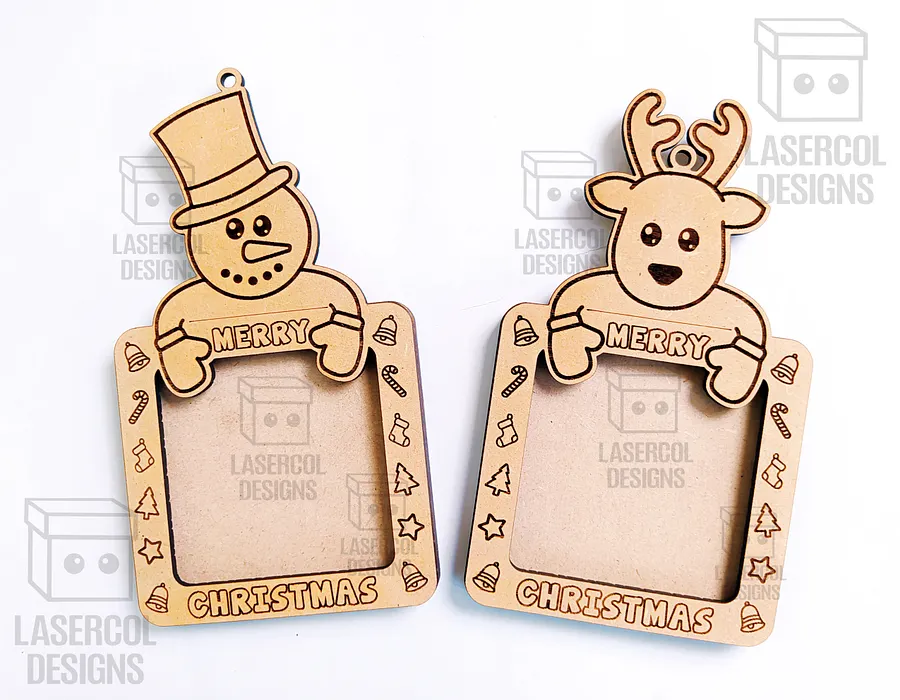Christmas Photo Frame Ornaments DIY Set 2 - Laser Cut Files product image (8)