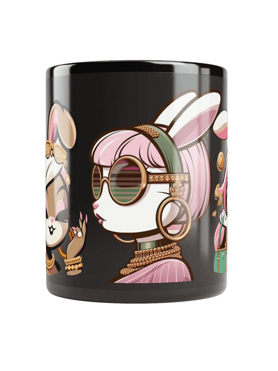 Glamorous Rabbit Trio Black Glossy Mug product image (9)