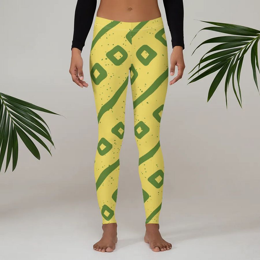 Geometric Green Squares All-Over Leggings product image (3)