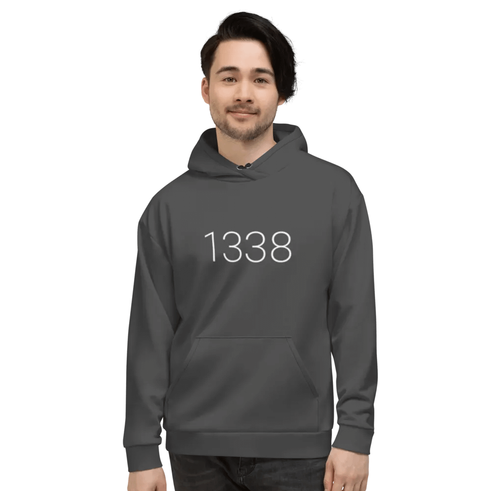 1338, beyond leet hoodie (darker grayscale mode) product image (11)
