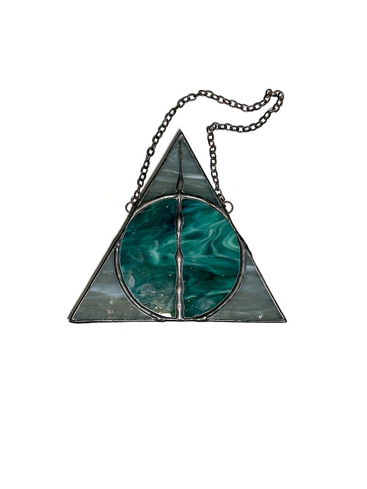 Slytherin Deathly Hallows Stained Glass Suncatcher product image (1)
