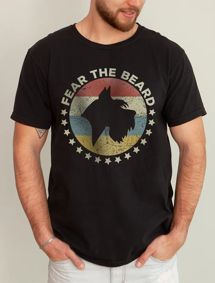 Fear the Beard Tee | Retro-Style T-Shirt for Schnauzer Dog Owners product image (1)