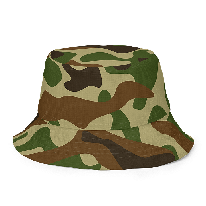 Woodland Green Army Camouflage Military Camo Pattern Reversible Bucket Hat product image (1)