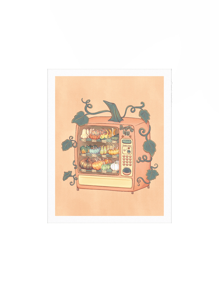 Pumpkin Vending Machine - Print with Orange Background product image (2)