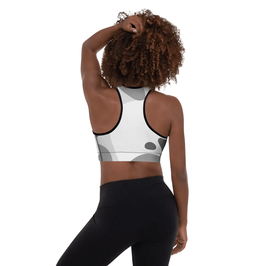 Abstract Gray Camo Padded Sports Bra product image (4)