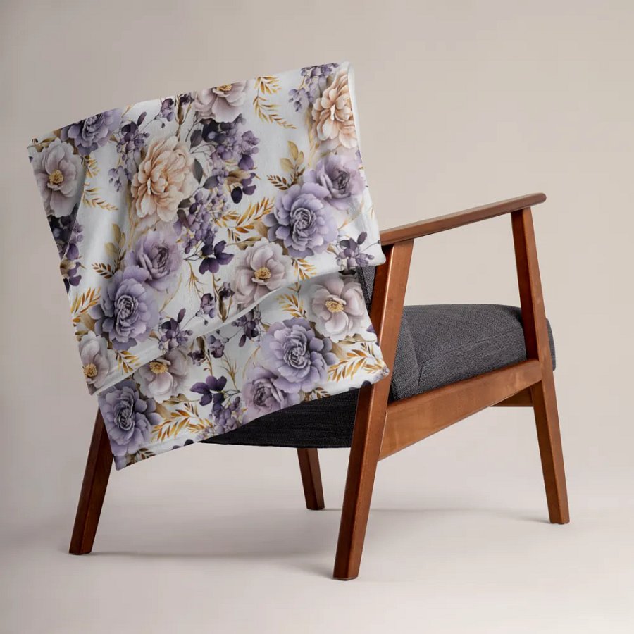 Purple And Gold Roses Blanket product image (3)