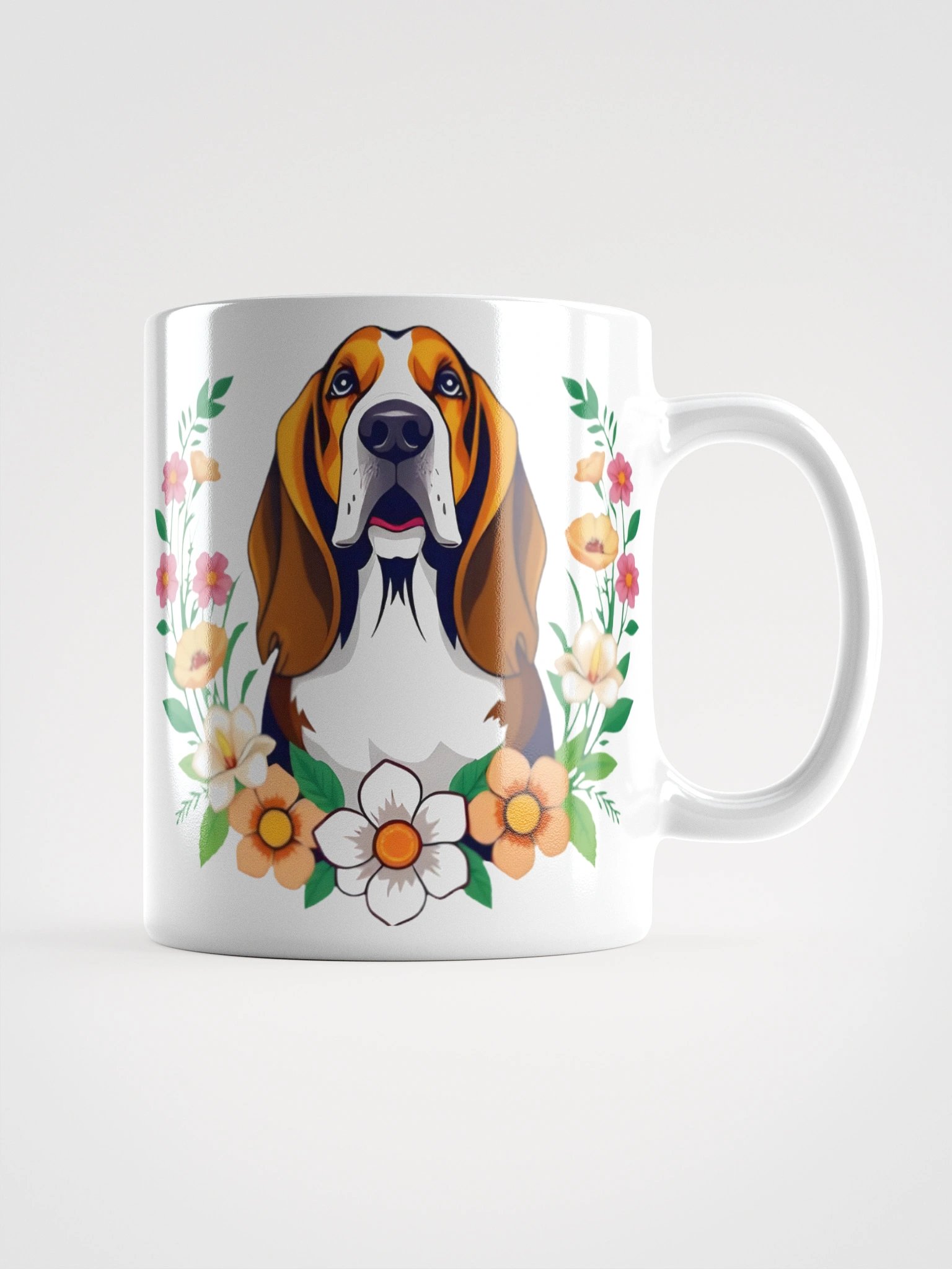 Floral Basset Hound Mug product image (1)