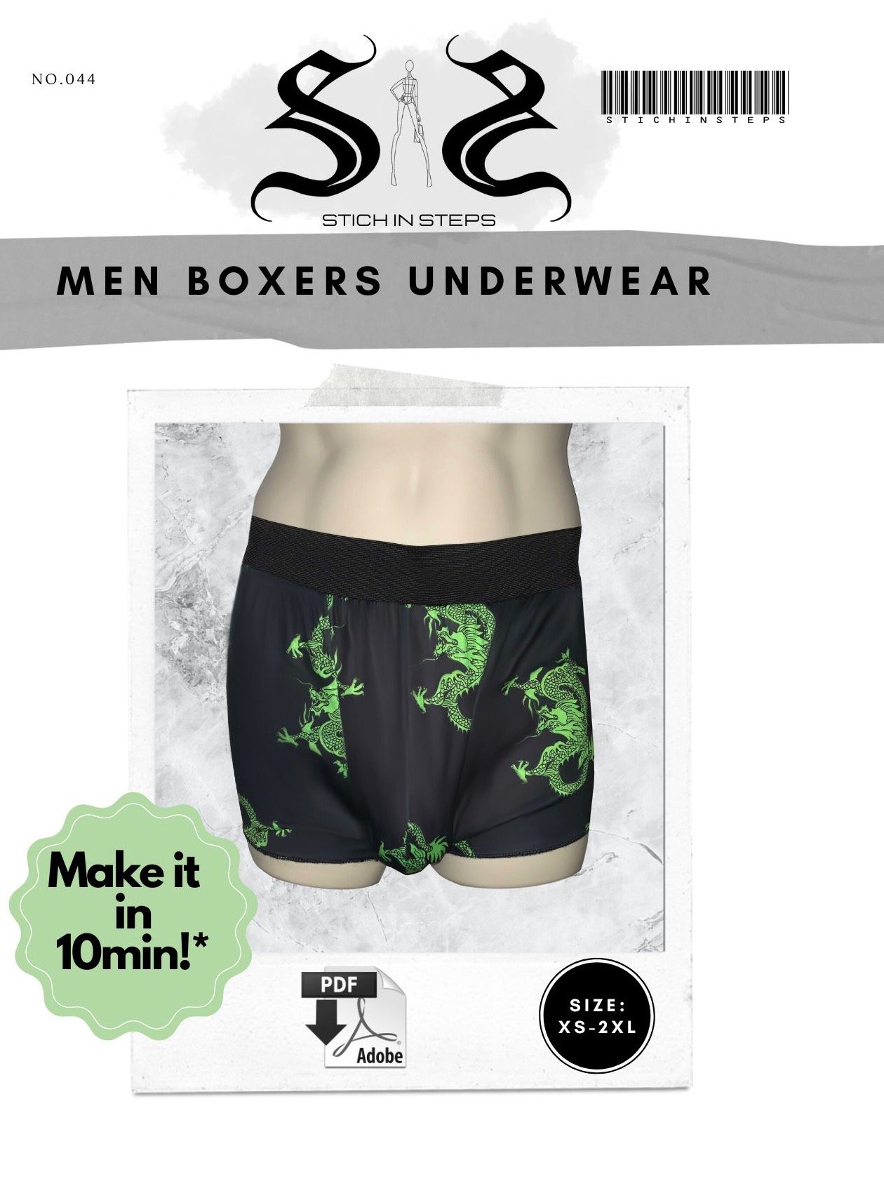 15 min Ultimate Men’s Boxer Shorts - Sewing Pattern product image (1)