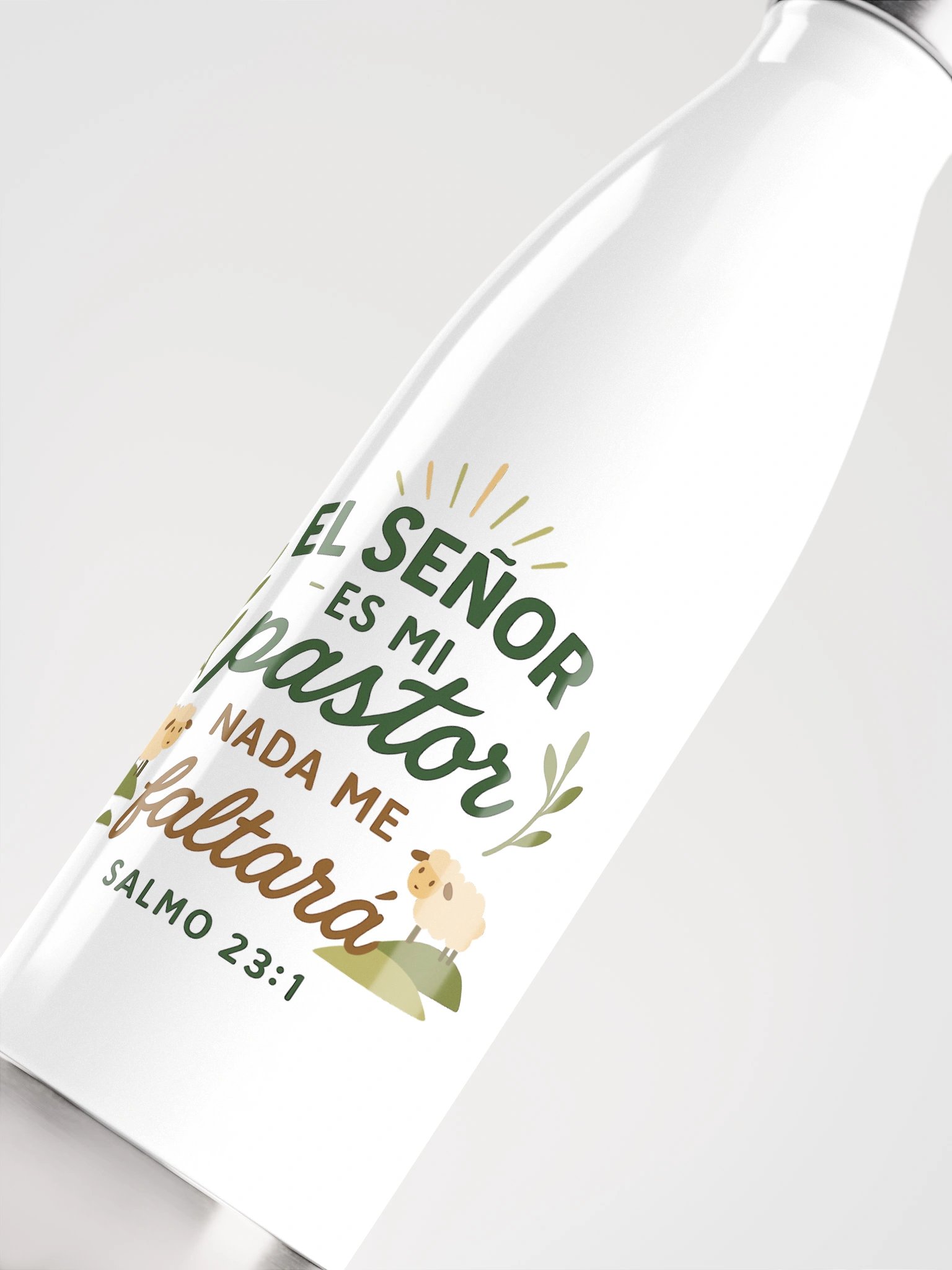 Stainless Steel Water Bottle – “El Señor es mi Pastor” – Spanish Bible Verse product image (5)